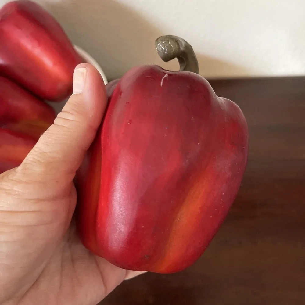 Vtg Artificial Faux Fake Vegetables Peppers‎ Realistic Peppers Home Staging Prop